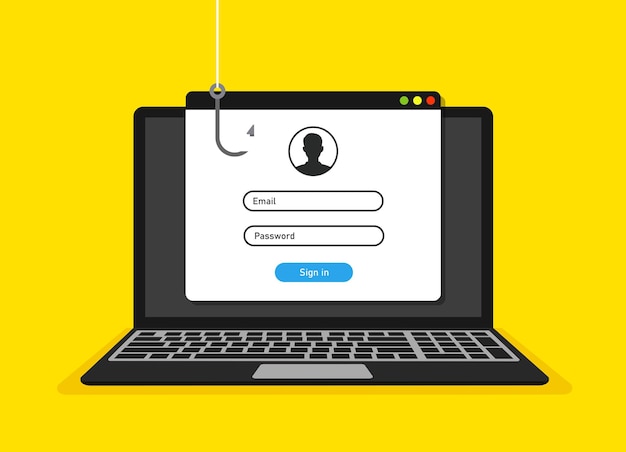 Page De Connexion Sur écran D'ordinateur Portable Et Concept De Piratage