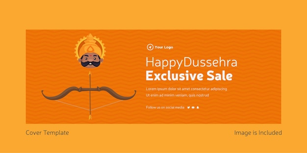 Vecteur page de couverture du modèle de vente de dussehra heureux festival indien