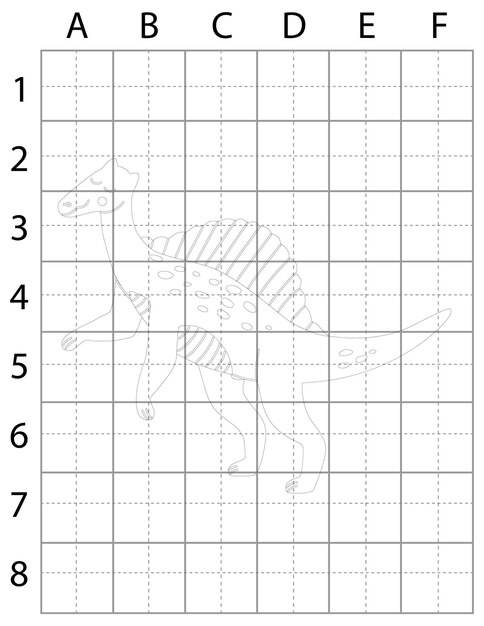 Vecteur page de dessin de dinosaure, comment dessiner des dinosaures, apprendre à dessiner des dinosaures pour les enfants, dinosaure noir et w