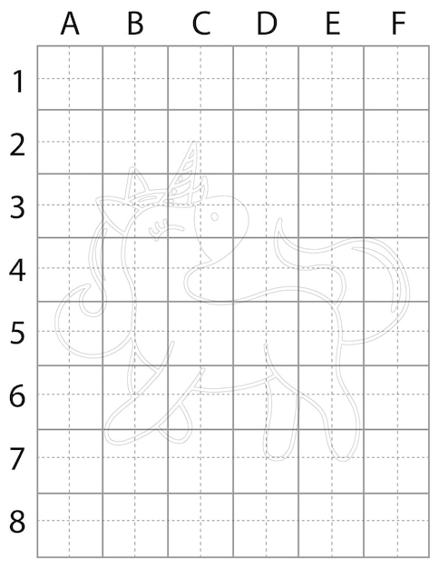 Vecteur page de dessin licorne