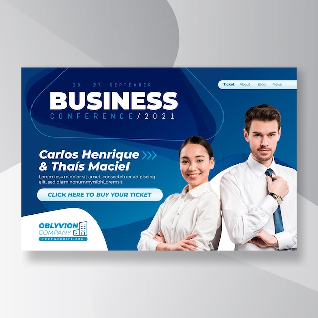 Page de destination commerciale générale