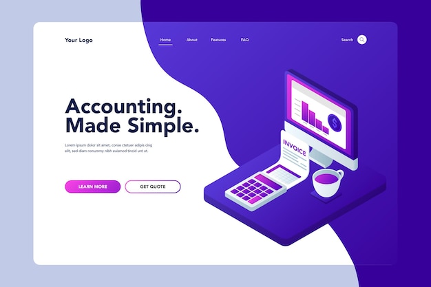 Page de destination de la comptabilité