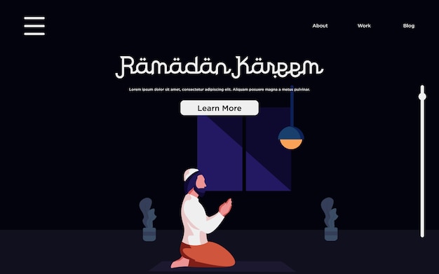 Page De Destination. Concept De Ramadan Heureux Mubarak Avec Personnage