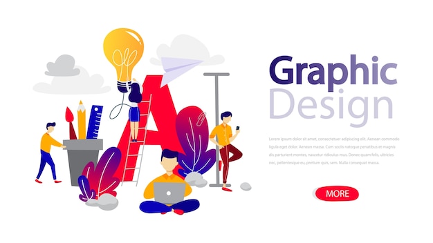 Page de destination de conception graphique Web