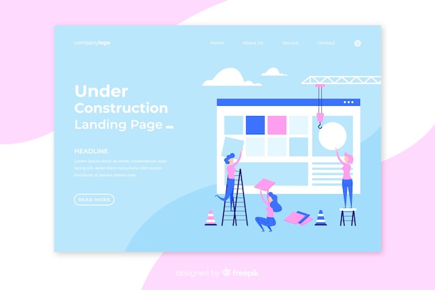 Vecteur page de destination en construction