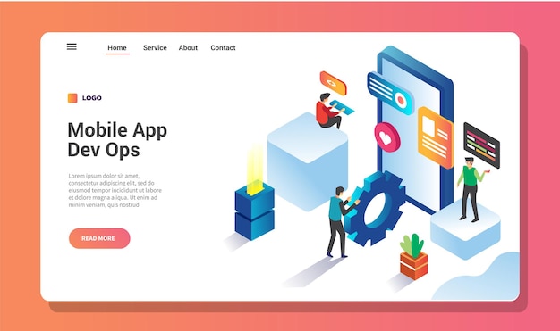 Page de destination des développeurs d'applications mobiles