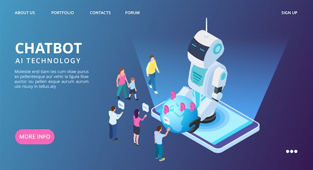 Page de destination du chatbot.