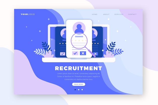 Page de destination du concept de recrutement