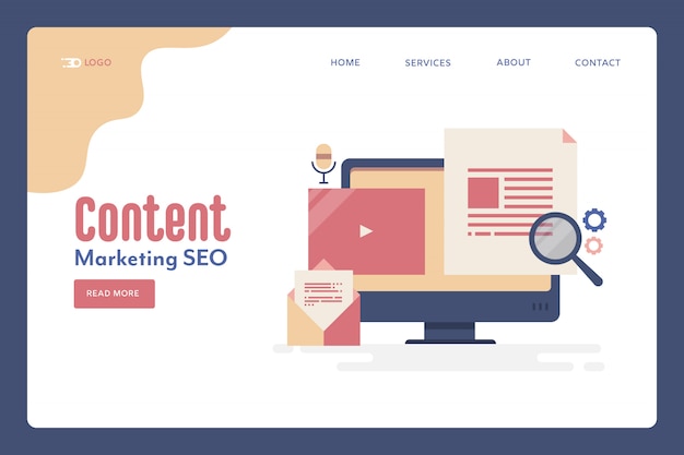 Page de destination du marketing de contenu