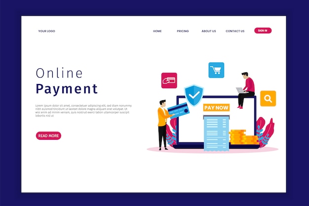 Page de destination du paiement en ligne