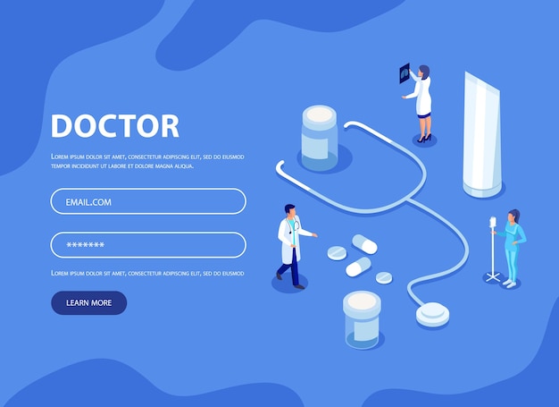 Page de destination du site Web du médecin et de la pharmacie