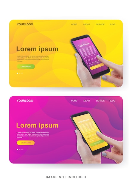 Page de destination des formes fluides de conception Web