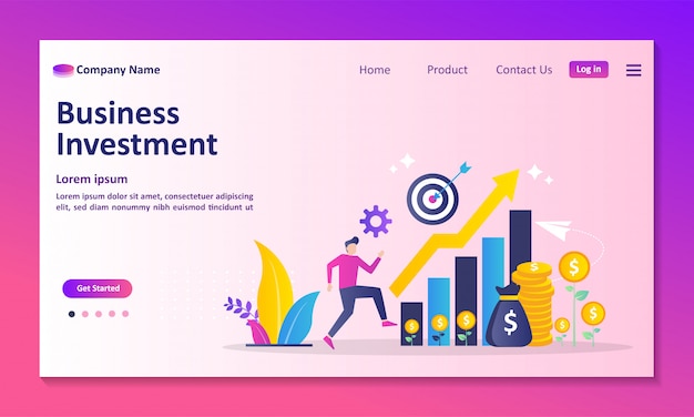 Page de destination de l'investissement des entreprises
