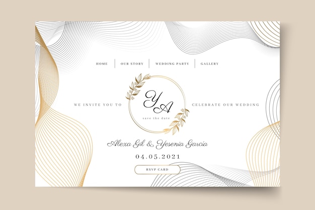 Page de destination de mariage minimale