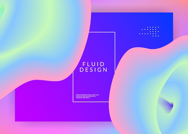 Page de destination Modèle de site Web d'interface magique Toile de fond holographique 3D avec un mélange tendance moderne Maille dégradé vif Page de destination avec des éléments dynamiques liquides et des formes fluides