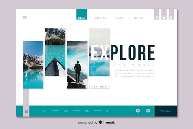 Page de destination avec photo