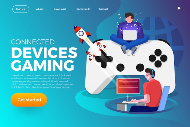 Page de destination. Plateforme de streaming pour le concept d'illustrations