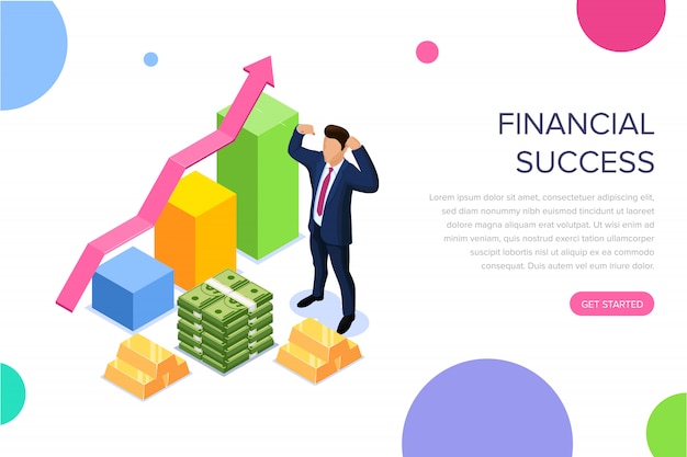 Page de destination de réussite financière