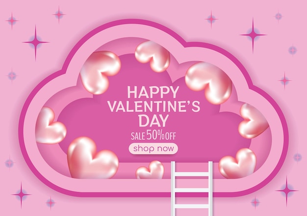 Page de destination de la Saint Valentin 3D