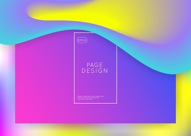 Page de destination. Toile de fond holographique 3d avec mélange tendance moderne