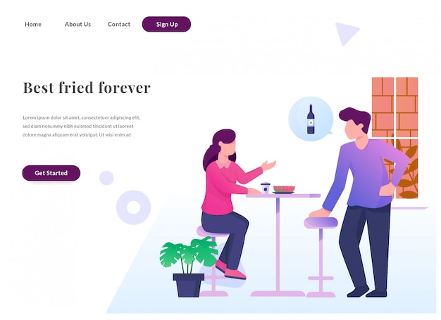 Page De Destination Web Inviter à Boire