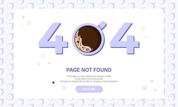 Page Introuvable Modèle De Bannière. Tasse à Café Pour Modèle De Conception De Page Web Avec Erreur 404.