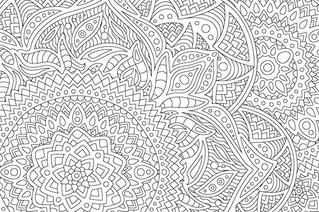 Page De Livre De Coloriage Adulte Avec Motif Abstrait