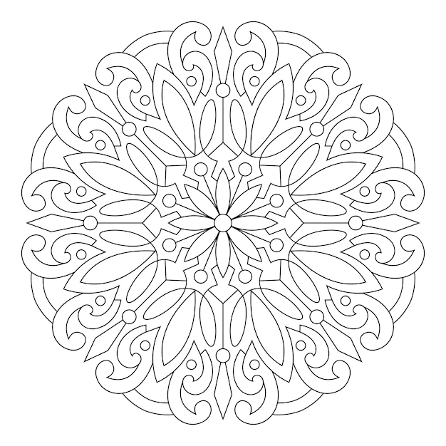 Décoration artistique peinte à la main. Page de coloriage anti-stress pour  adulte. Noir et blanc main dessin illustration mandala avec numero neuf  pour livre de coloriage coloré a Image Vectorielle Stock 