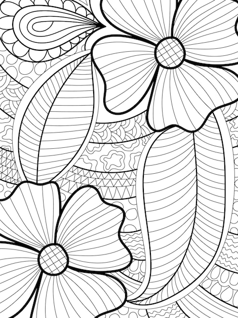 Page De Livre De Coloriage Floral De Conception De Henné Décoratif