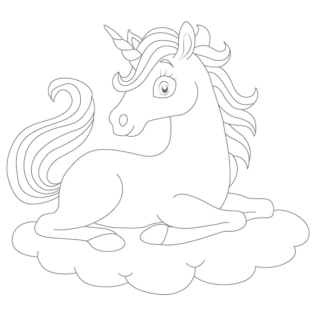 Page de livre de coloriage Licorne