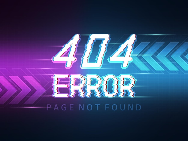 Page De Message D'erreur 404 Introuvable Avec Illustration D'arrière-plan De La Technologie