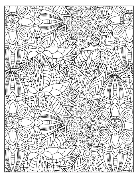 Page De Motifs Floraux à Colorier Kdp