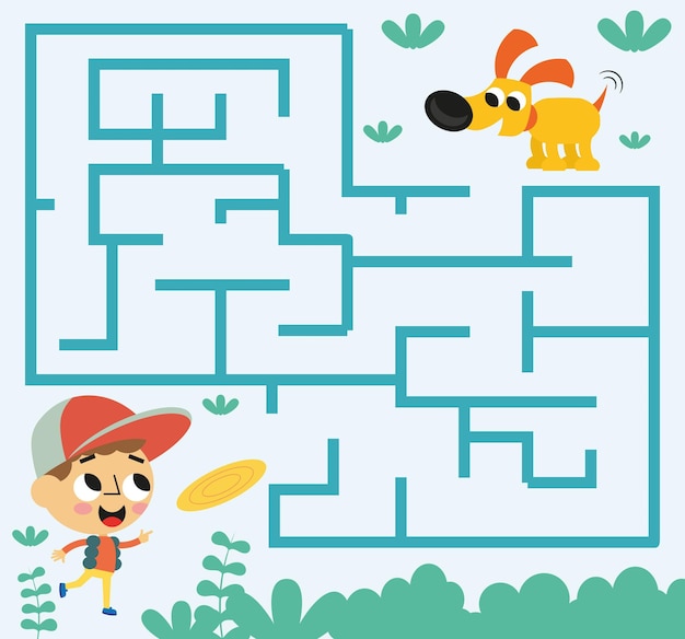 Page De Puzzle De Labyrinthe Pour Les Enfants De Frisbee