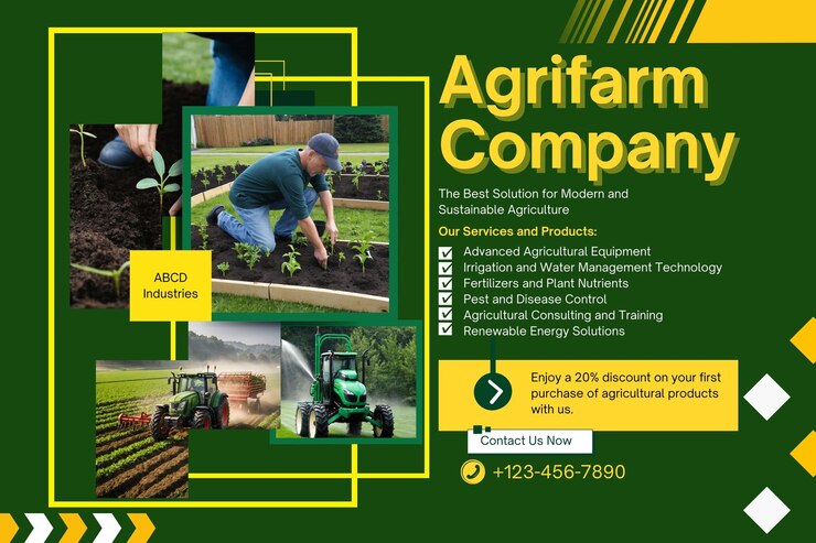 Vecteur page de service de l'entreprise agricole