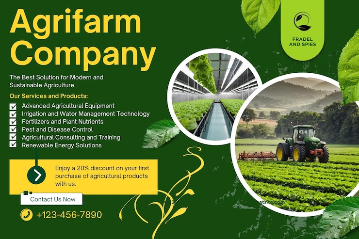 Vecteur page de service de l'entreprise agricole