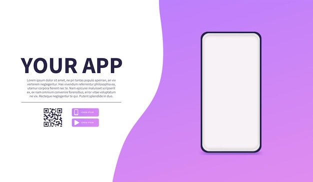 Page De Téléchargement De L'application Mobile Espace Publicitaire Pour Votre Application Bannière Web Design Moderne