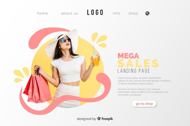 Page de vente avec photo