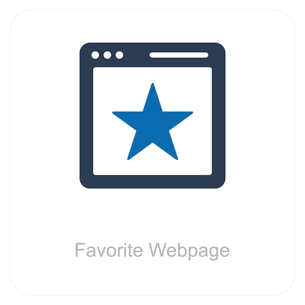 Page Web préférée et concept d'icône