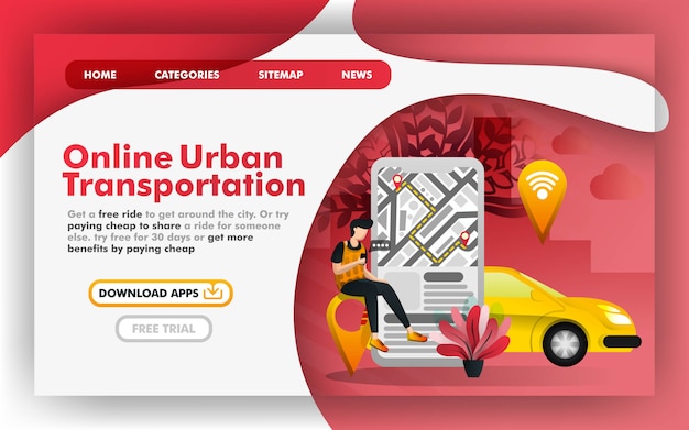 Page Web Sur Le Transport Urbain En Ligne