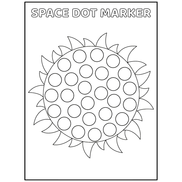 Pages d'activité de marqueur de point d'espace pour les enfants