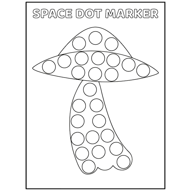 Pages d'activité de marqueur de point d'espace pour les enfants