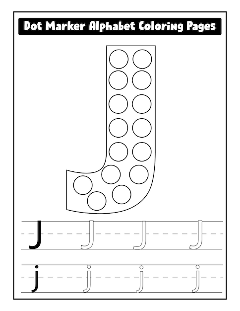 Pages à Colorier De L'alphabet Marqueur De Points Pour Le Vecteur Des Tout-petits