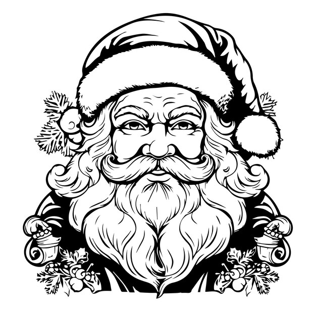 Pages à Colorier Du Père Noël Vecteur Premium