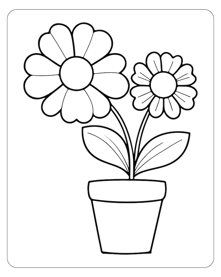 Vecteur des pages à colorier de fleurs mignons pour les enfants