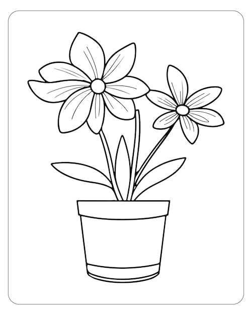 Des pages à colorier de fleurs mignons pour les enfants