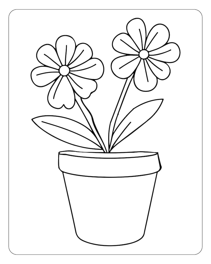Vecteur pages à colorier de fleurs pour enfants illustration de fleurs