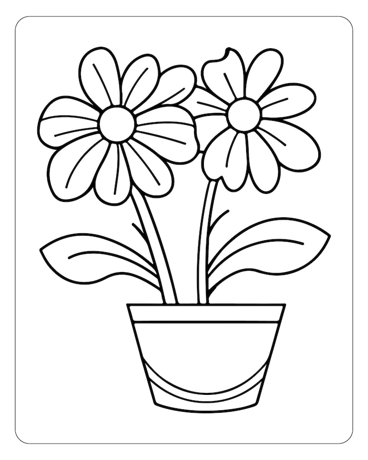 Vecteur pages à colorier de fleurs pour enfants illustration de fleurs