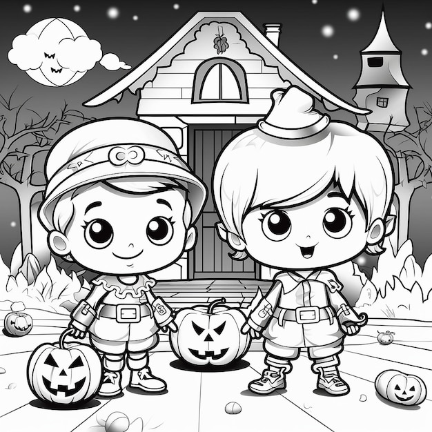 Vecteur pages à colorier d'halloween pour enfants