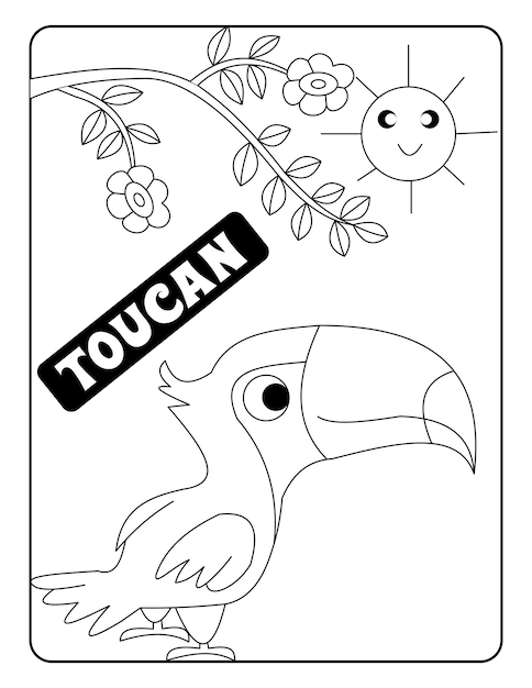 Pages à Colorier D'oiseaux Avec Un Design Mignon Dessins Prêts à Imprimer