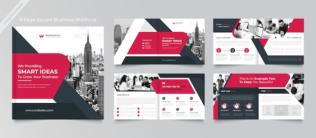 pages de conception de brochure d'entreprise Square Template Premium